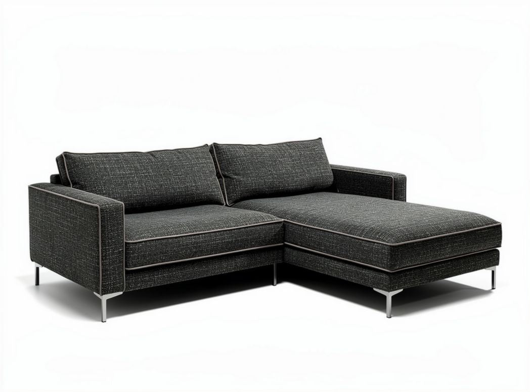 Sofa narożna z tkaniny w kolorze szarym 220 x 90 x 85cm