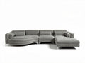 Sofa narożna z szarym pokryciem materiałowym 240 x 100 x 85cm