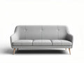 Sofa tapicerowana w kolorze szarym z drewnianymi nogami 200 x 90 x 85cm