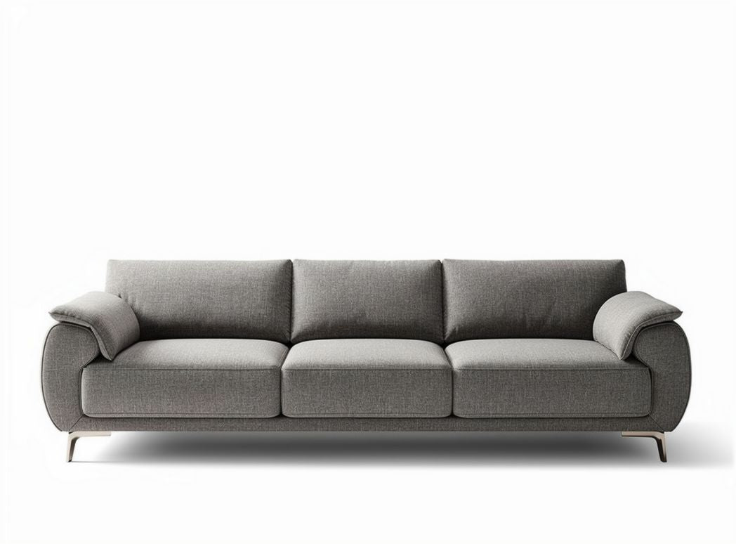 Sofa w kolorze szarym z tkaniny 220 x 90 x 80 cm do salonu